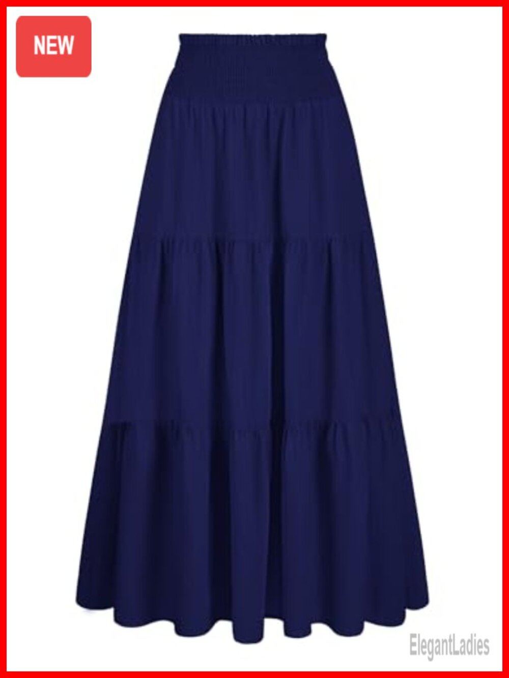 Arolina Women's Smocked High Waist Flowy Maxi Skirt with Pockets